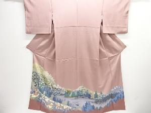 作家物　樹木に花風景模様一つ紋色留袖